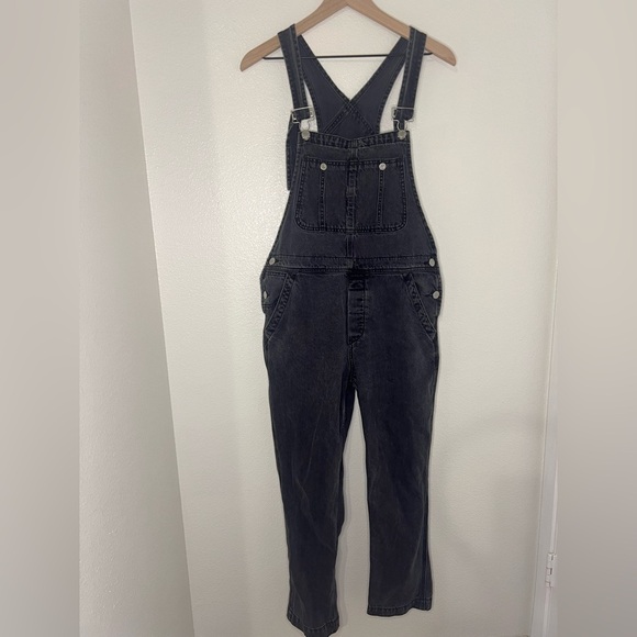 Free People We The Free Black Denim Overalls Size 26 - Picture 1 of 8